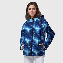 Ветровка с капюшоном женская Cosmic neon boom, цвет: 3D-черный — фото 2