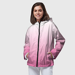 Ветровка с капюшоном женская Розовый рассвет градиент, цвет: 3D-черный — фото 2