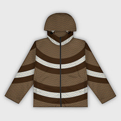 Ветровка с капюшоном женская Текстура с коричневыми дугами, цвет: 3D-черный