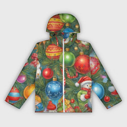 Женская ветровка Новогодний принт на елке