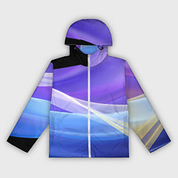 Ветровка с капюшоном женская Фиолетовая и голубая абстракция, цвет: 3D-белый