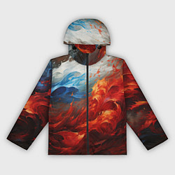 Женская ветровка Абстрактный белый синий красный дым