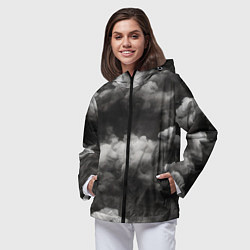 Ветровка с капюшоном женская Абстракция сюрреализм, цвет: 3D-черный — фото 2