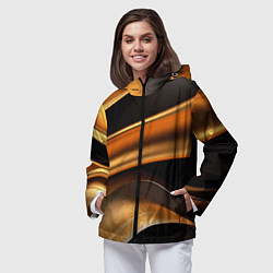 Ветровка с капюшоном женская Yellow black style, цвет: 3D-черный — фото 2