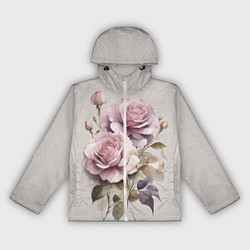 Женская ветровка Нежные розовые розы на стене