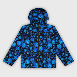 Женская ветровка Новогодняя гжельская роспись чёрный фон