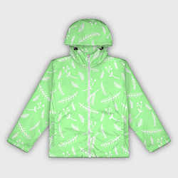 Ветровка с капюшоном женская Нежный новогодний узор, цвет: 3D-белый