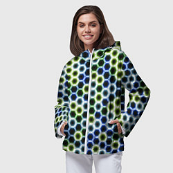 Ветровка с капюшоном женская Светящиеся соты, цвет: 3D-белый — фото 2