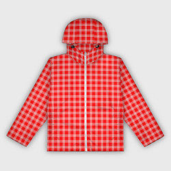 Женская ветровка Красно-белый клетчатый