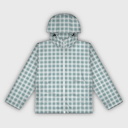 Ветровка с капюшоном женская Серо-зелёный клетчатый, цвет: 3D-белый