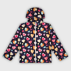 Женская ветровка Паттерн с сердечками на Валентинов день
