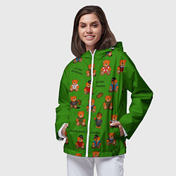 Ветровка с капюшоном женская Мишки персонажи из слово пацана, цвет: 3D-белый — фото 2