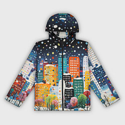 Женская ветровка Новогодний ночной город