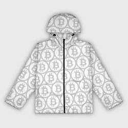 Женская ветровка Биткоин патерн на белом фоне