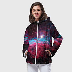 Ветровка с капюшоном женская Uy scuti star - neon space, цвет: 3D-белый — фото 2