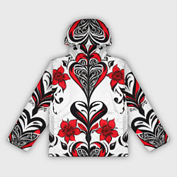 Женская ветровка Красный узор сердце