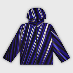 Ветровка с капюшоном женская Синие белые черные объемные полосы, цвет: 3D-черный