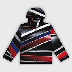 Женская ветровка Белые черные красные полосы