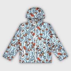 Женская ветровка Стадо гусей серо-голубых