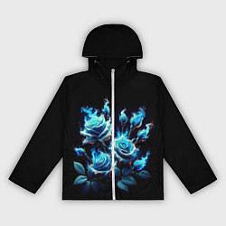 Женская ветровка Розы в голубом огне