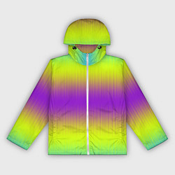Женская ветровка Неоновые салатовые и фиолетовые полосы