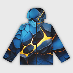 Женская ветровка Желтая лава на синих плитах