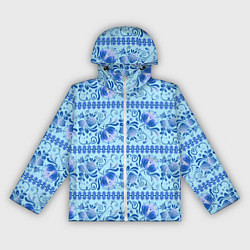 Женская ветровка Паттерн гжель узоры и цветы