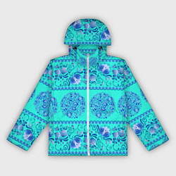 Женская ветровка Гжель на бирюзовом фоне