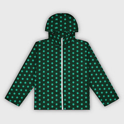Женская ветровка Паттерн зеленые звездочки