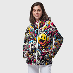 Ветровка с капюшоном женская Паттерн с играми, цвет: 3D-белый — фото 2