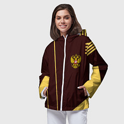 Ветровка с капюшоном женская Россия спорт стиль ссср, цвет: 3D-белый — фото 2