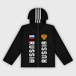 Женская ветровка Россия три полоски на черном фоне