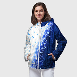 Ветровка с капюшоном женская Поврежденный цифровой скин, цвет: 3D-белый — фото 2