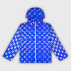 Женская ветровка Синие квадраты на белом фоне