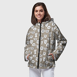 Ветровка с капюшоном женская Cats are memes, цвет: 3D-черный — фото 2