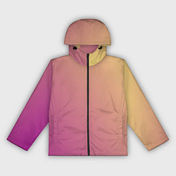 Ветровка с капюшоном женская Градиент желтый малиновый по диагонали, цвет: 3D-черный