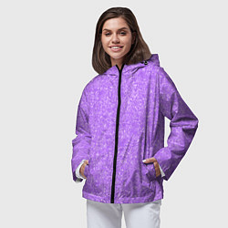 Ветровка с капюшоном женская Светло-сиреневый водная гладь, цвет: 3D-черный — фото 2