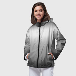 Ветровка с капюшоном женская Градиент чёрно-серый, цвет: 3D-черный — фото 2