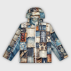 Женская ветровка Змеиная кожа - пэчворк