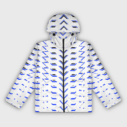 Женская ветровка Чёрные и синие полосы на белом фоне