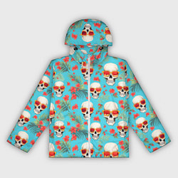 Ветровка с капюшоном женская Черепа и отпуск, цвет: 3D-белый