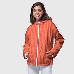 Ветровка с капюшоном женская Полосатый розово-оранжевый, цвет: 3D-белый — фото 2