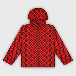 Женская ветровка Ярко-красный с чёрными линиями