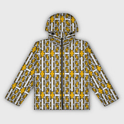 Женская ветровка Жёлтые и белые кирпичики на белом фоне