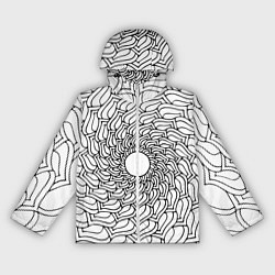 Женская ветровка Мандала солнцевидная чёрно-белая