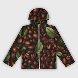 Женская ветровка Кофейные зёрна с листьями