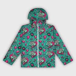 Женская ветровка Паттерн объемные волки