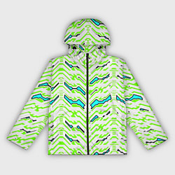 Женская ветровка Агрессивный бело-зелёный паттерн