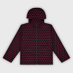 Женская ветровка Чёрно-розовый паттерн соты