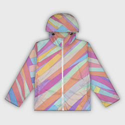 Ветровка с капюшоном женская Пастельная диагональ аниме, цвет: 3D-белый